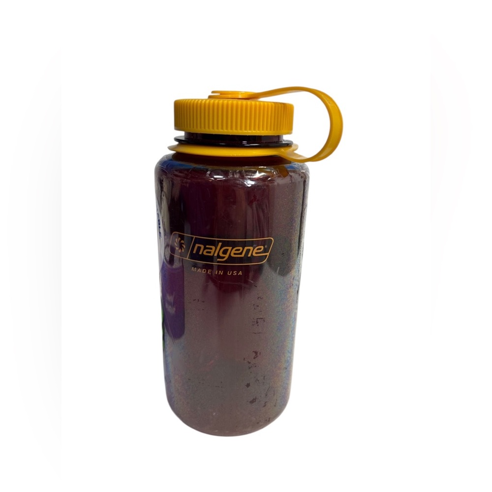 Nalgene Wide Mouth Bottle - Dark Maroon with Orange Cap